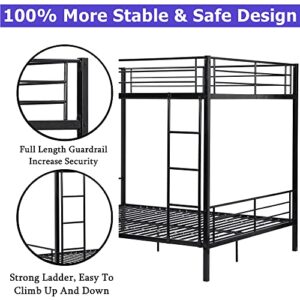 Queen Bunk Beds for Adults, Higher Quality Queen Over Queen Bunk Bed, Heavy Duty Metal Queen Bunk Bed Size for Adults and Kids, Modern Style Bunk Bed Queen Over Queen, Easy Assemble Space Saving