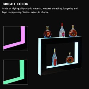 ROVSUN Wall Mounted LED Lighted Liquor Bottle Display Shelf 36 Inch Bar Shelf with Remote Control, Illuminated Liquor Shelves LED Bar Shelves Man Cave Bar Accessories Commercial Home