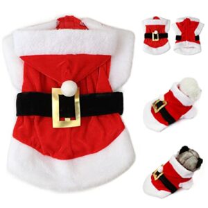 7chatudo dog santa claus costume for small and medium pets (small)