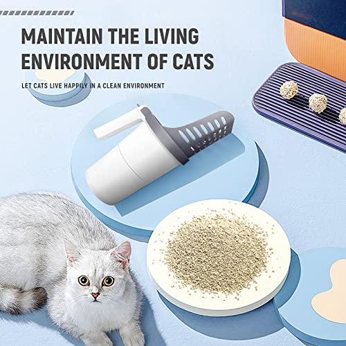 DVDGSC Cat Litter Scoop Integrated: Cat Poop Scooper with 150 Refill Bag - Kitty Litter Shovel with Litter Box with Holder - Cats Litter Scooper with Waste Container