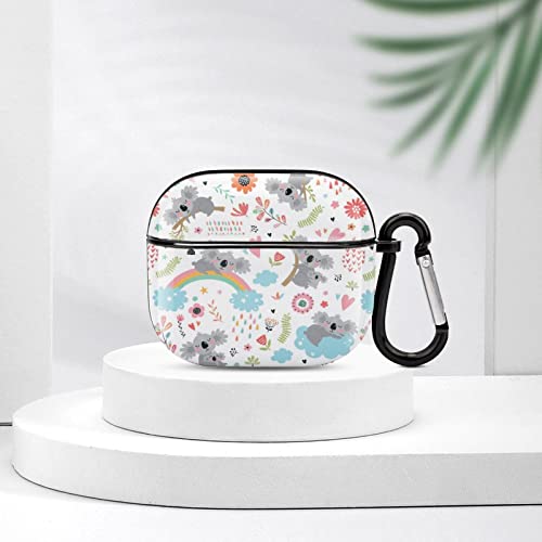 Cute Koala and Colorful Rainbow AirPods 3 Case Cover Gifts with Keychain, Shock Absorption Soft Cover AirPods 3 Earphone Protective Case for Men Women