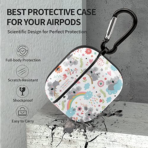 Cute Koala and Colorful Rainbow AirPods 3 Case Cover Gifts with Keychain, Shock Absorption Soft Cover AirPods 3 Earphone Protective Case for Men Women