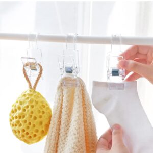 Tinkeep Large Laundry Hook Clothes pins 4pcs Sock Clip Laundry Clips with Springs, Strong Plastic Clothes Drying Line Pegsfor Home Kitchen Outdoor Trip (4)