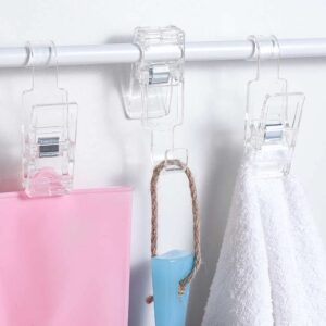 Tinkeep Large Laundry Hook Clothes pins 4pcs Sock Clip Laundry Clips with Springs, Strong Plastic Clothes Drying Line Pegsfor Home Kitchen Outdoor Trip (4)