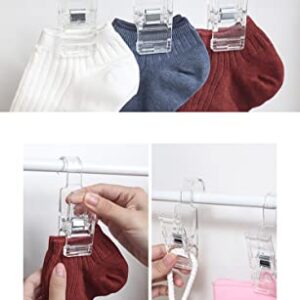 Tinkeep Large Laundry Hook Clothes pins 4pcs Sock Clip Laundry Clips with Springs, Strong Plastic Clothes Drying Line Pegsfor Home Kitchen Outdoor Trip (4)