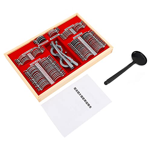 104 pcs Optical Trial Lens Set,Metal Rim Optometry Kit Box + A Free Trial Frame,Optometry Test Trial Frame,Ophthalmic lense(104 PCS)