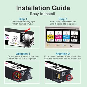 Miss Deer Upgraded Compatible 972X Black Ink Cartridges Replacement for HP 972 X 972A High Yield for HP PageWide Pro 477dw 577dw 452dn 452dw 477dn 552dw MFP P55250dw P57750dw Printers (1 Black)