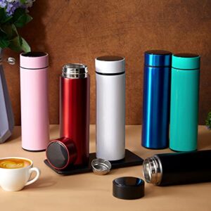6 Pieces Coffee Bottle with LED Temperature Display Water Bottle Double Walled Smart Water Bottles Tea Infuser Bottle Stainless Steel Thermal Cup Travel Mug Keeps Water Cold and Warm (Multicolor)