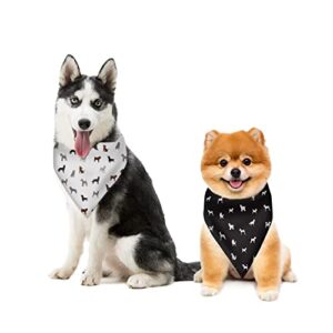 Buybai Holiday Dog Bandanas Christmas, Triangle Reversible Scarves Bibs for Dogs, Santa Claus Printed Bandana for Small Medium Large and Extra Large Dogs Pets