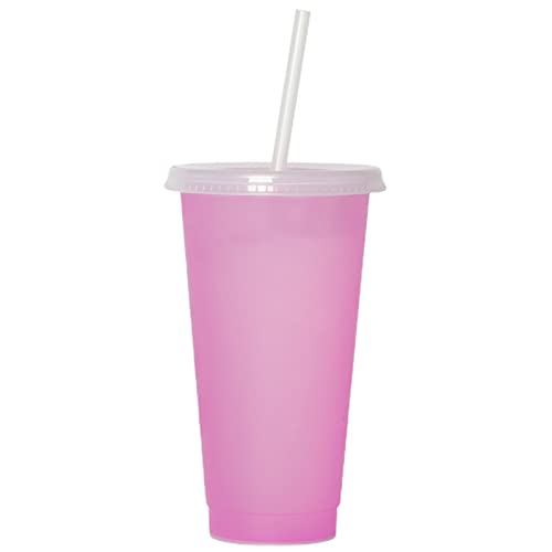 701-800ml Plastic Cup Single-layer Reusable Food Grade High Capacity with Cover Drink Water Multicolor PP Temperature Sensitive