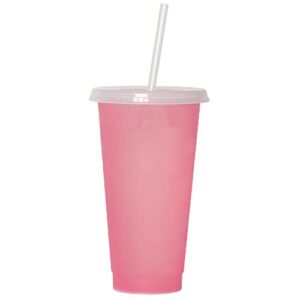 701-800ml Plastic Cup Single-layer Reusable Food Grade High Capacity with Cover Drink Water Multicolor PP Temperature Sensitive