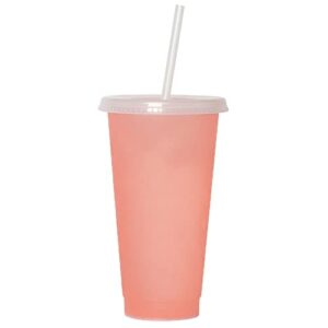 701-800ml Plastic Cup Single-layer Reusable Food Grade High Capacity with Cover Drink Water Multicolor PP Temperature Sensitive