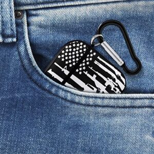 American Gun Flag Compatible with AirPods 2nd 1st Generation Case Cover Cute Funny Shockproof Protector for Men Women