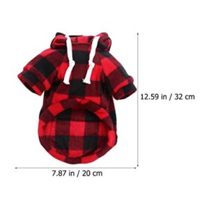 generic Christmas Plaid Dog Hoodie Soft Warm Pet Clothes with Hat - Dog Sweater with Pocket Puppy Sweatshirt Dog Winter Clothes Hooded Coat for Dogs Puppy Cats Kitten - Size XS