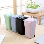 Storage Box Creative Cleaning Storage Garbage Can Small Cleaning Mini Trash Rubbish Bin(Black)