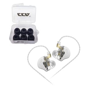 cca cra in ear monitor headphones memory foam earbud tips (black 3 pairs)