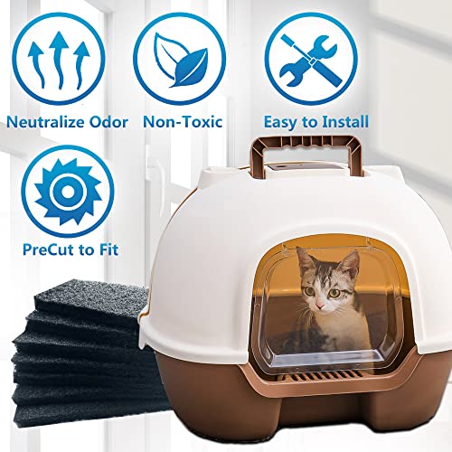 Pack 12 Carbon Filters Compatible, Litter Box Filter, Activated Replacement Carbon Filters for All Litter Models,Absorbs Foul Cat Litter Box Smells, Hairs