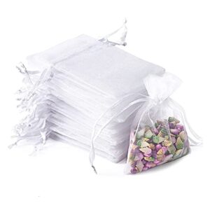 kongjies organza bags, 50 pack sheer organza bags 4x6, jewelry bags drawstring, mesh gift bags for jewelry, soaps, party favor gifts