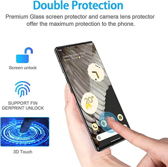 Group Vertical [2 Pack] Privacy Tempered Glass Screen Protector for Google Pixel 7 Pro, Waterproof and Shatter-Proof Google Pixel 7 Pro Screen Protector, 9H Hardness, Highly Responsive, Facial Recognition Enabled