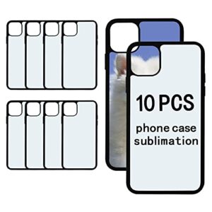 okba 10 pcs sublimation blank phone case for iphone 14 pro max 6.7 inch,matte black soft rubber protective shockproof blanks case