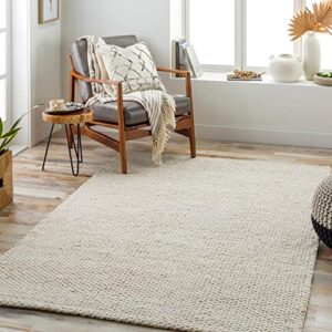 surya coil bleached natural jute area rug,4' x 6',off-white