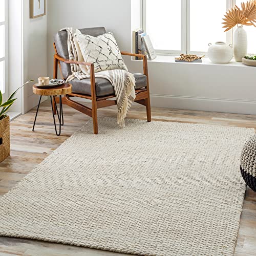 SURYA Coil Bleached Natural Jute Area Rug,4' x 6',Off-White