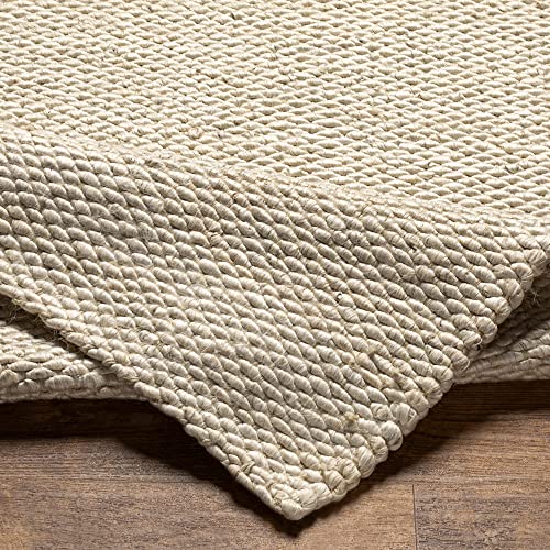 SURYA Coil Bleached Natural Jute Area Rug,4' x 6',Off-White