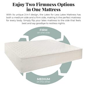 Latex for Less 2-Sided Natural Latex Mattress 7"|100% Natural Latex, Organic Cotton and Pure, Natural Wool| Handcrafted in The USA| GOTS Certified Organic Cotton| 100% Natural Wool | Twin XL