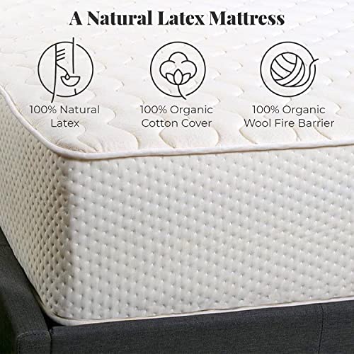 Latex for Less 2-Sided Natural Latex Mattress 7"|100% Natural Latex, Organic Cotton and Pure, Natural Wool| Handcrafted in The USA| GOTS Certified Organic Cotton| 100% Natural Wool | Twin XL