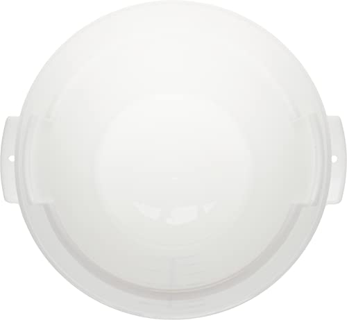 Carlisle FoodService Products CFS StorPlus Plastic Round Food Storage Container, 22 Quart, White, (Pack of 6)