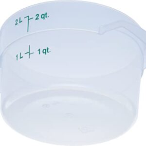 Carlisle FoodService Products StorPlus Plastic Round Food Storage Container, 2 Quart, Clear, (Pack of 12)