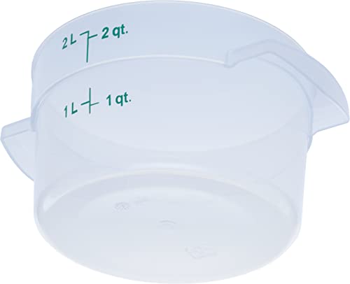 Carlisle FoodService Products StorPlus Plastic Round Food Storage Container, 2 Quart, Clear, (Pack of 12)