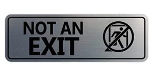 standard not an exit (stick man) sign (brushed silver) - medium