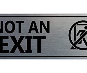 Standard NOT an EXIT (Stick Man) Sign (Brushed Silver) - Medium
