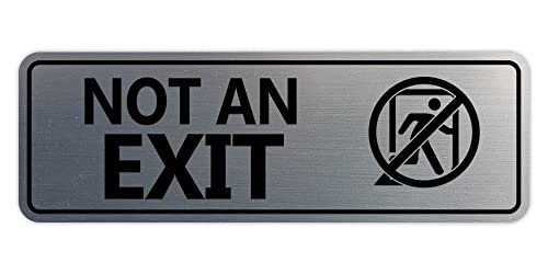 Standard NOT an EXIT (Stick Man) Sign (Brushed Silver) - Medium