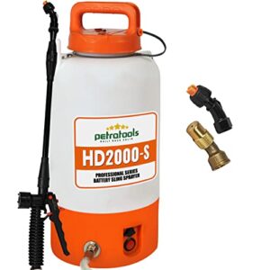 petratools battery powered sprayer, electric sprayers in lawn and garden with easy-to-carry strap, weed sprayer, electric sprayer & yard sprayer with ultra long-lasting battery life (2 gallons)