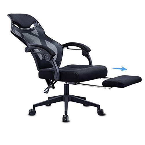 Office Recliner Chair, High-Back Desk Chair with Lumbar Support, Height Adjustable Seat, Breathable Mesh Back, Black