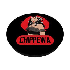 Chippewa Tribe Women Proud Native American Chippewa PopSockets Swappable PopGrip