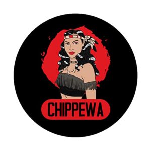 Chippewa Tribe Women Proud Native American Chippewa PopSockets Swappable PopGrip