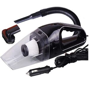 noox car vacuum cleaner portable handheld vacuum with cigarette plug, cleaning pet hair, soot, bread crumbs dust in car - black