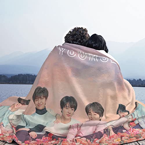 Blanket Korean Star Throw Blanket Idol Singer Anti-Pilling Flannel Ultra Soft Cozy Fleece Boys Fans Merchandise for Sofa Bed Girls Adults Gifts (50"X40")