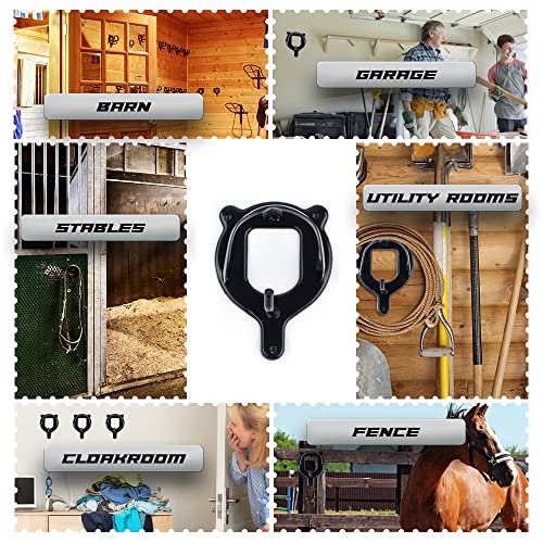 Y.J TAILS Horse Bridle Rack Bridle Bracket Halter Hooks Metal Bridle Holder Horse Tack Organizer Wall Mount with Tubes and Screws for Horse barn Supplies (Black - 2pcs)