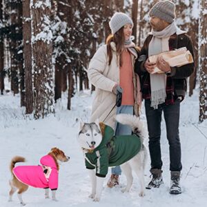 Queenmore Warm Dog Winter Coat, Cold Weather Waterproof Dog Snow Jacket, Reflective Dog Hoodie with Long Sleeves for Small Medium and Large Dogs