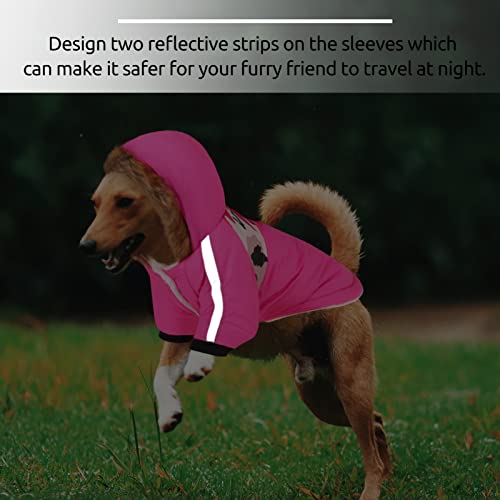 Queenmore Warm Dog Winter Coat, Cold Weather Waterproof Dog Snow Jacket, Reflective Dog Hoodie with Long Sleeves for Small Medium and Large Dogs