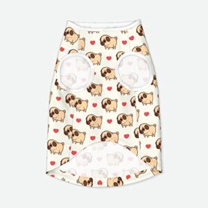 Funny Pug Dogs Pet Dog Cat Clothes Soft Cotton Dog Tee Shirts Cool Breathable Pet Vest for Medium Large Dogs Indoor and Outdoor Use