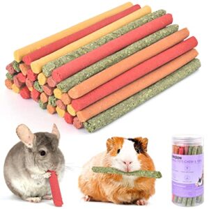 erkoon 40pcs timothy hay sticks, chinchilla treats, chew toys for teeth for bunnies guinea pigs gerbil