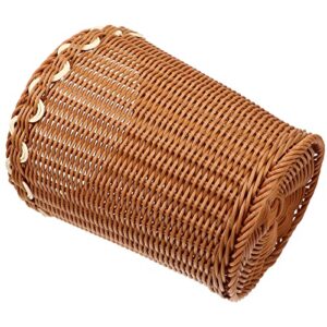 zerodeko seagrass wastebasket rattan trash can woven waste basket garbage bin water hyacinth flower pot dried flower bucket laundry storage basket for bedroom bathroom office planter