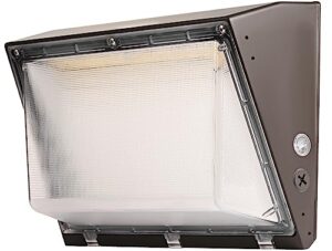 120w led wall pack light fixture with dusk to dawn, 5000k daylight commercial outdoor lighting, 0-10v dimmable 16800lm 600-800w hps/hid equiv., ul/dlc waterproof led flood security light for warehouse