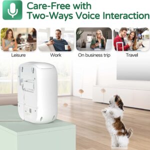 CENGCEN Pet Monitoring Camera Dog Treat Dispenser Two-Way Audio HD WiFi Dog Camera with 130° View, Remote Tossing App Compatible with Android/iOS, Night Vision, Wall Mounted - 2023 Pro