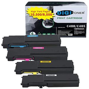 tonerplususa compatible c400 c405 high yield toner cartridge replacement for xerox 106r03524 106r03513 106r03514 106r03515 toner use for xerox versalink c400 c405 c400dn mfp c405dn (4 pack)